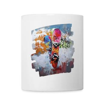 Snowboarder powder snow - Mug - white - Front