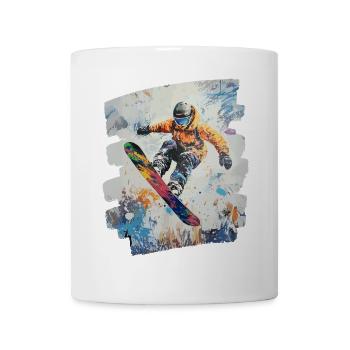 Snowboarder powder snow - Mug - white - Front