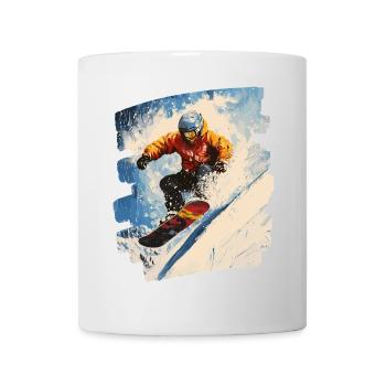 Snowboarder powder snow - Mug - white - Front