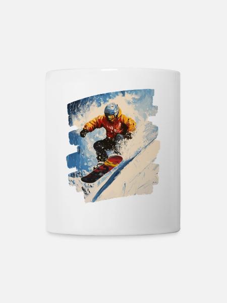 Snowboarder Pulverschnee - Tasse - Weiß