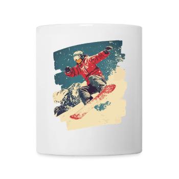 Snowboarder powder snow - Mug - white - Front