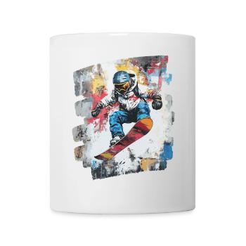 Snowboarder powder snow - Mug - white - Front