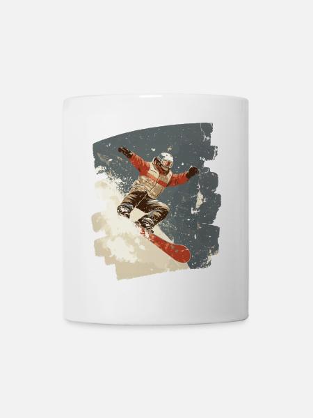 Snowboarder Pulverschnee - Tasse - Weiß
