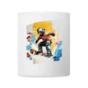 Snowboarder powder snow - Mug - white - Front