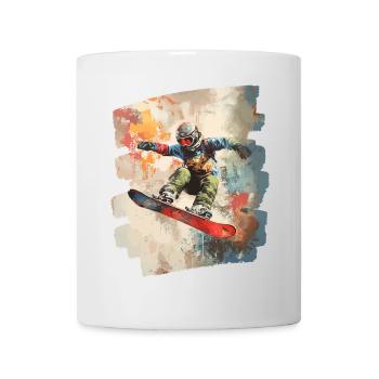 Snowboarder powder snow - Mug - white - Front
