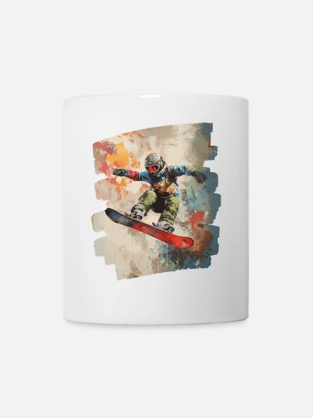 Snowboarder Pulverschnee - Tasse - Weiß