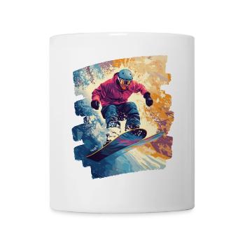 Snowboarder powder snow - Mug - white - Front