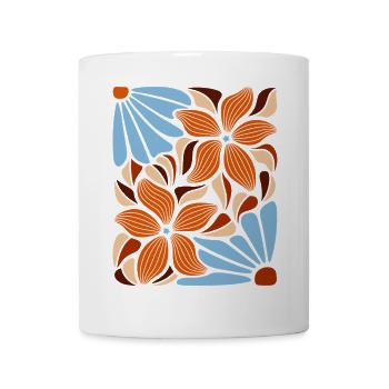 Boho Blumen Frühling Sommer Garten Natur - Tasse - Weiß - Vorne