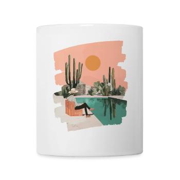 Kaktus Pool Sommer - Tasse - Weiß - Vorne