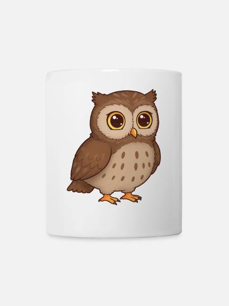 Tier Cartoon Eule - Tasse - Weiß