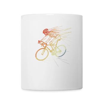 Radfahrerin Zeichnung - Tasse - Weiß - Vorne