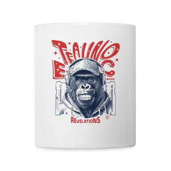 Ecstatic Affe Shirt – Techno, Rhythmus & Bass - Tasse - Weiß - Vorne