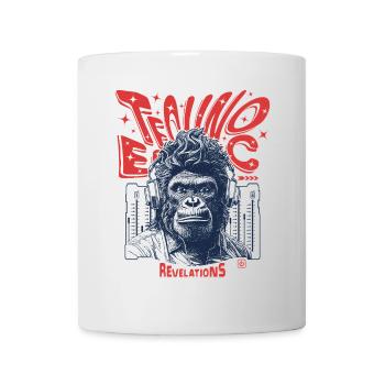 Revelations T-Shirt: Affe entfacht Open-Air Techno - Tasse - Weiß - Vorne
