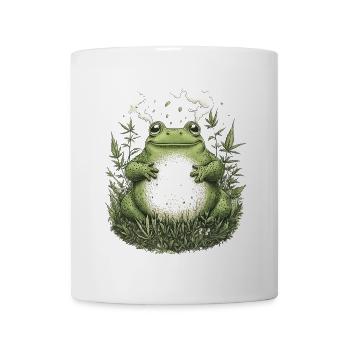 Stoned Frog in the Grass - Weed Frog Design - Mug - white - Front
