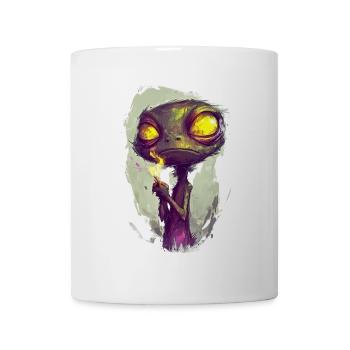 Bekiffter Alien-Frosch - Lustiger Stoner Frosch - Tasse - Weiß - Vorne