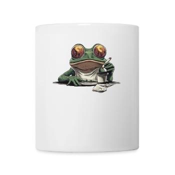 Frosch mit riesigen Augen und Joint - Weed Frosch - Tasse - Weiß - Vorne