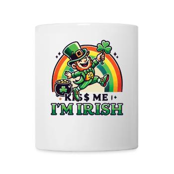 Saint-Patrick Embrasse-moi Je suis Irlandais - Mug blanc - blanc - Devant