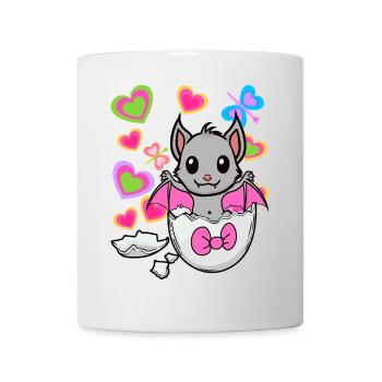 Chauve-souris Chauves-souris Enfant Enfants Bébé Oeuf Naissance - Mug blanc - blanc - Devant