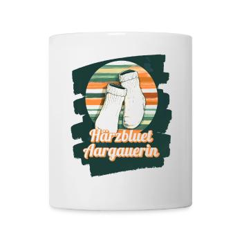 Härzbluetaargauerin Aargauerin und weisse Socken - Tasse - Weiß - Vorne