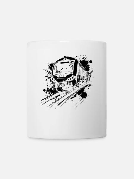 Eisenbahn Farbklecks - Tasse - Weiß
