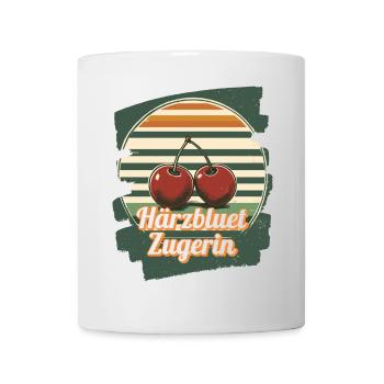 Härzbluetzugerin Zuger Chriesi Kirschen Kanton Zug - Tasse - Weiß - Vorne