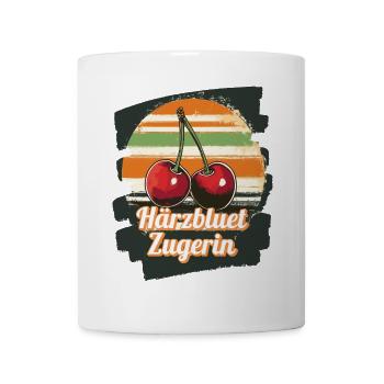 Härzbluetzugerin Zuger Chriesi Kirschen Kanton Zug - Tasse - Weiß - Vorne