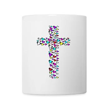 Cross Crosses Jesus Heart Heart Crucifix - Mug - white - Front