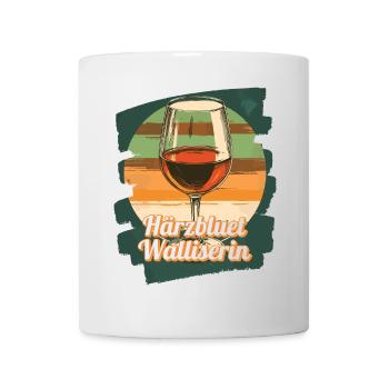 Härzbluetvaliser Valaiserin Wine Canton Valais - Mug - white - Front