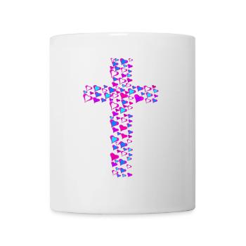 Kreuz Kreuze Jesus Herzen Herz - Tasse - Weiß - Vorne