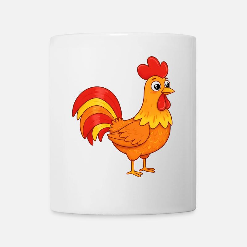 Animal Dessin Animé Coq - Mug blanc - blanc