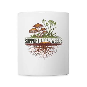 Soutenez les mauvaises herbes locales Champignons sauvages Nature Racines - Mug blanc - blanc - Devant