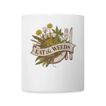 Eat The Weeds – Sammeln & Wild Edibles Retro Art - Tasse - Weiß - Vorne