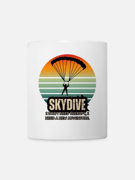 Fallschirmsprung Abenteuer Fallschirm Design - Tasse - Weiß