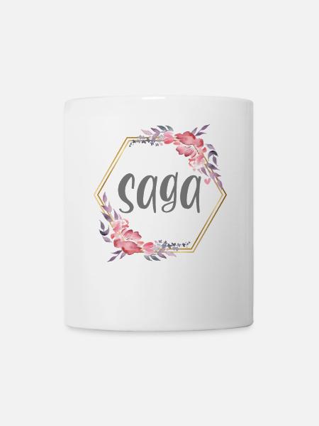 Saga Mädchen Name personalisiertes Geschenk - Tasse - Weiß