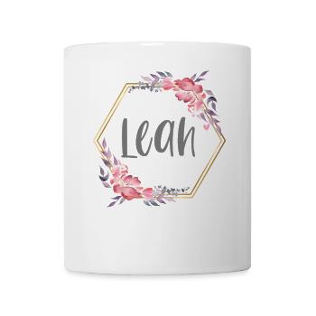 Leah Mädchen Name personalisiertes Geschenk - Tasse - Weiß - Vorne