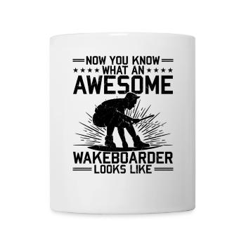 Vous savez maintenant à quoi ressemble un wakeboarder génial - Mug blanc - blanc - Devant