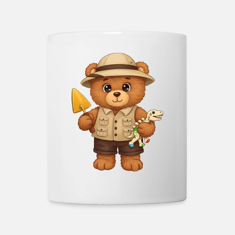 Ours en peluche Archéologue - Mug blanc - blanc