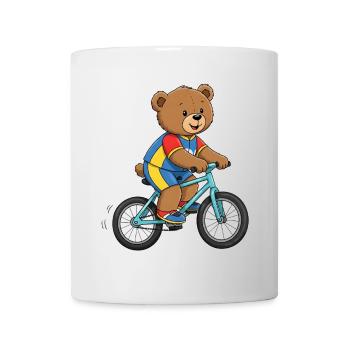 Teddybär Radsportler - Tasse - Weiß - Vorne