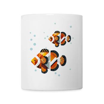 Two Clownfish – Geometric Ocean Illustration - Mug - white - Front