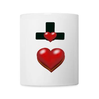Kreuz Kreuze Herz Herzen - Tasse - Weiß - Vorne
