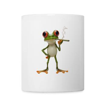 Frosch mit Joint und roten Augen - Weed Frosch - Tasse - Weiß - Vorne