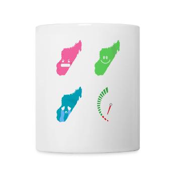 Madagascar Stimmungslevel Glücklich bis Ohne Sprit - Tasse - Weiß - Vorne