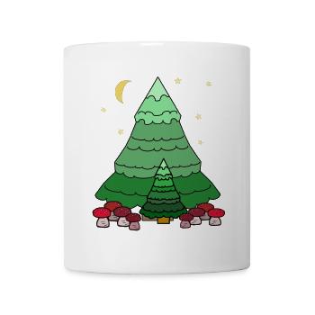 Nuit Forêt étoilée Conifère Sapin - Mug blanc - blanc - Devant