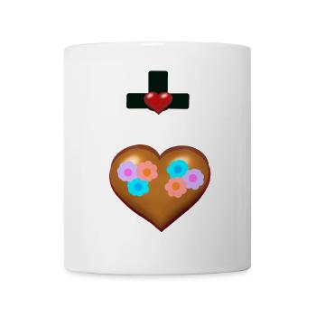 Kreuz Kreuze Herz Herzen Religion Jesus - Tasse - Weiß - Vorne