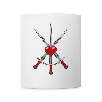 Épée Chevalier Médiéval Épées Guerrier Coeur - Mug blanc - blanc - Devant