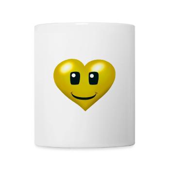 Gold Colors Heart Hearts Face Emotion - Mug - white - Front