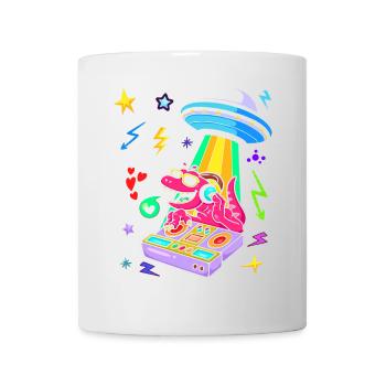 Dinosaurier Mit Retro Vintage Nerd Geek Dino T-Rex - Tasse - Weiß - Vorne