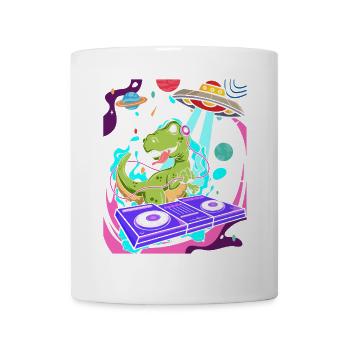 Dinosaure avec rétro vintage nerd geek dino t-rex - Mug blanc - blanc - Devant