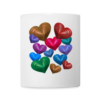 Herz Herzen Geburtstag Valentin Muttertag - Tasse - Weiß - Vorne