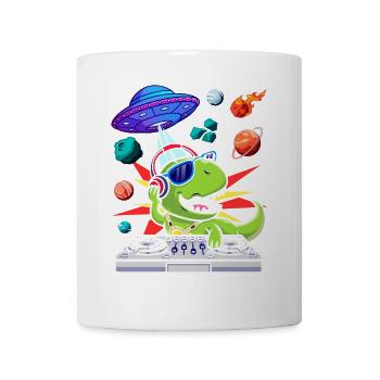 Dinosaurier Mit Retro Vintage Nerd Geek Dino T-Rex - Tasse - Weiß - Vorne